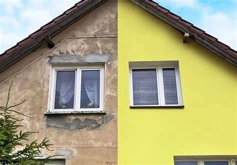 Ukážka aplikácie tepelnoizolačnej omietky na fasádu