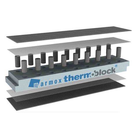 Schéma tepelného mostu a jeho eliminácie Marmox THERMOBLOCK®