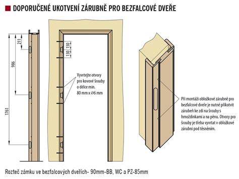 Detail montáže zárubne s montážnou penou