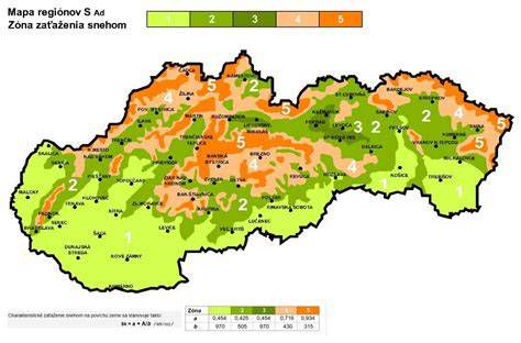 Mapa snehových oblastí na Slovensku