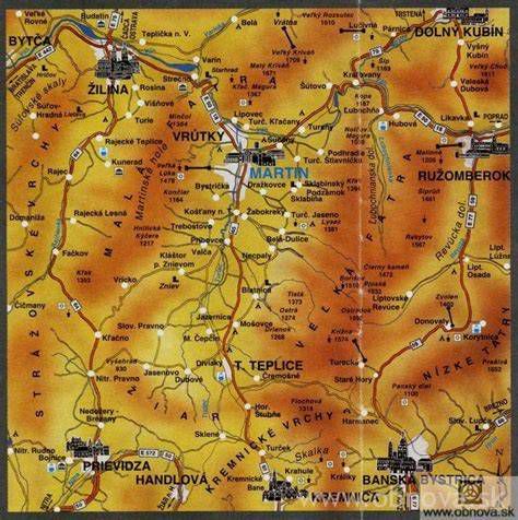 historická mapa regiónu Turiec