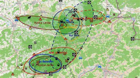 Mapa výskytu štrku a piesku v biómoch