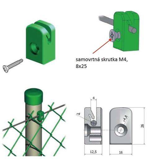 Detail upevnenia pletiva na napínací drôt