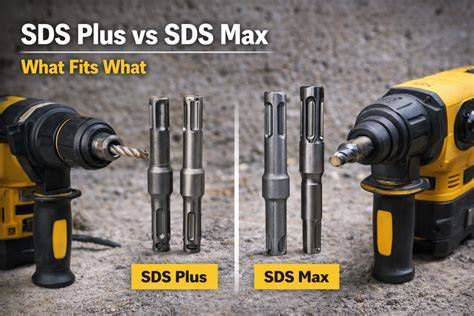 Porovnanie veľkosti SDS-Plus a SDS-Max vrtákov