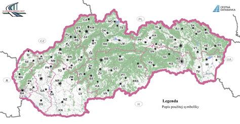 Mapa lesných ciest na Slovensku