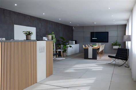 Interiér showroomu Renit Beton s ukážkami produktov