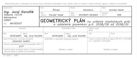 Ukážka geometrického plánu s vyznačenými hranicami