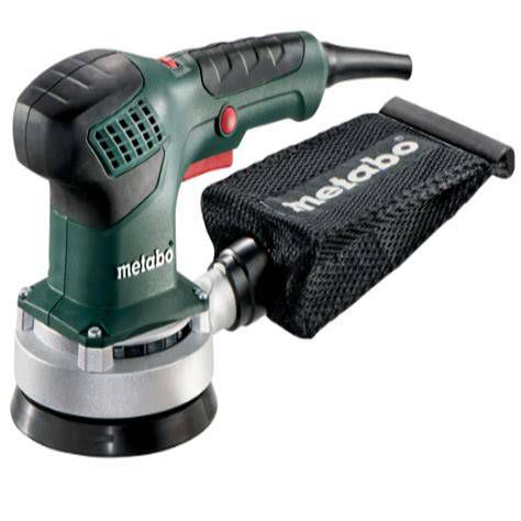 Detail rukoväte a ovládacích prvkov excentrickej brúsky Metabo SXE 3125