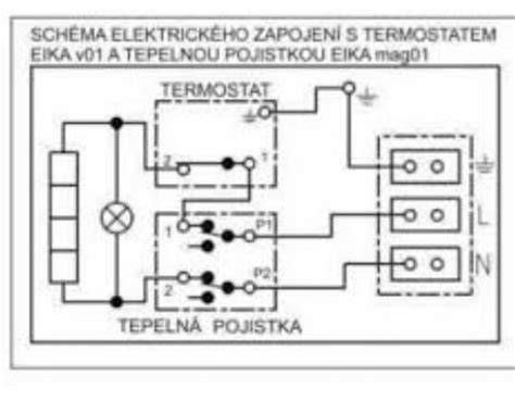 detailné zapojenie termostatu a vykurovacej podložky