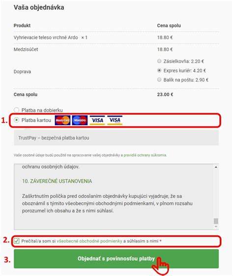 Online platba za náhradné diely