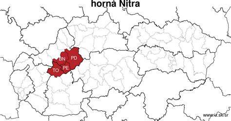 Mapa regiónu Horná Nitra s vyznačeným letiskom