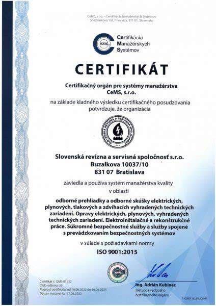 Certifikát kvality Ravak