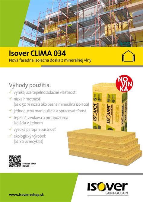 Ľahká fasádna izolačná doska Isover Clima 034