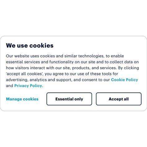 Cookie consent banner with privacy settings