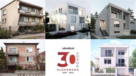 Moderný architektonický rendering domu typu štvorec