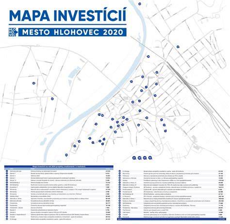 Mapa úspešných projektov modernizácie verejného osvetlenia na Slovensku