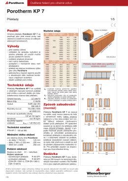 Schéma osadenia prekladu Porotherm KP 7