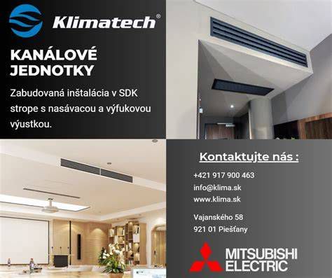 Vizualizácia rôznych typov klimatizačných jednotiek v interiéri a exteriéri
