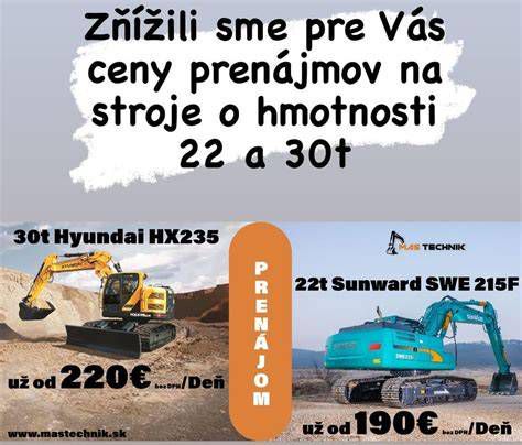 Tabuľka cien prenájmu stavebného vybavenia