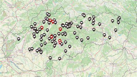 Mapa distribúcie plynu na Slovensku