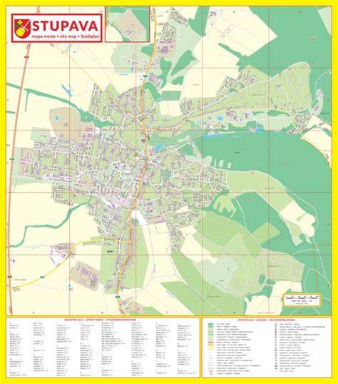 Mapa Stupavy s označením oblasti služieb