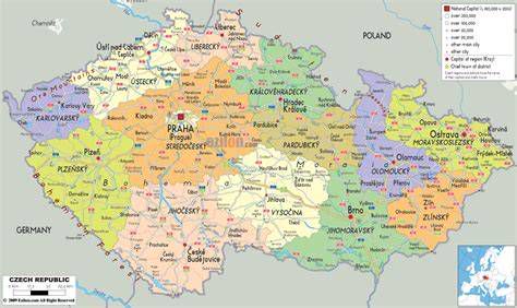 Map showing Czech Republic