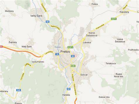 Mapa distribúcie stavebnín v meste Prešov