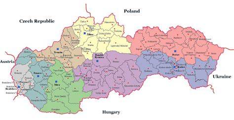 Mapa Slovenska s vyznačenými pobočkami stavebnín