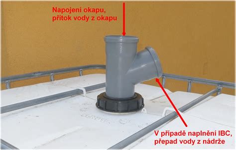 Schéma připojení okapového svodu k lapači splavenin