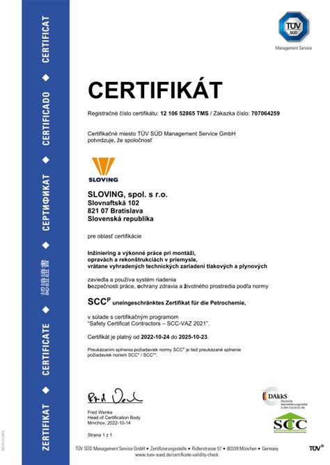Certifikáty a referencie spoločnosti