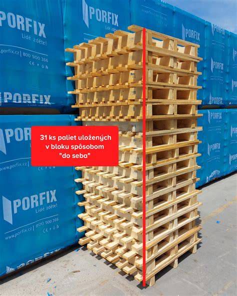 palety s pórobetónovými tvárnicami Porfix na stavbe