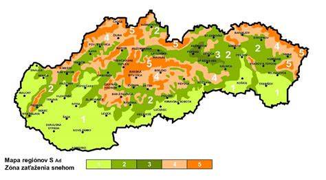 Mapa snehových a veterných oblastí Slovenska
