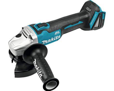 Makita uhlová brúska s vyznačenými ergonomickými prvkami