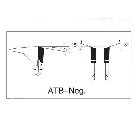 Detail geometrie zuba ATB (Alternate Top Bevel)