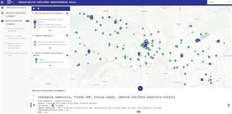 Mapa rekonštruovaných cestných úsekov v Košickom samosprávnom kraji