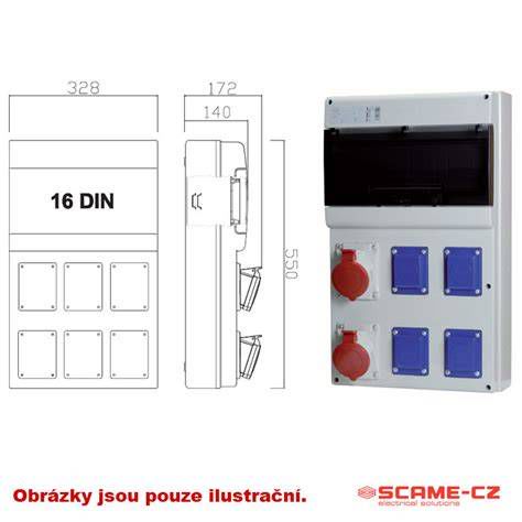 Detail zásuvkovej rozvodnice Scame DCK.3122 s otvorenými dvierkami